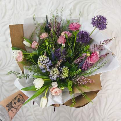 Valentine's Day - Mixed Flower Wrapped Bouquet