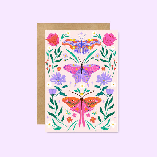 Greeting Card: Botanical Moths