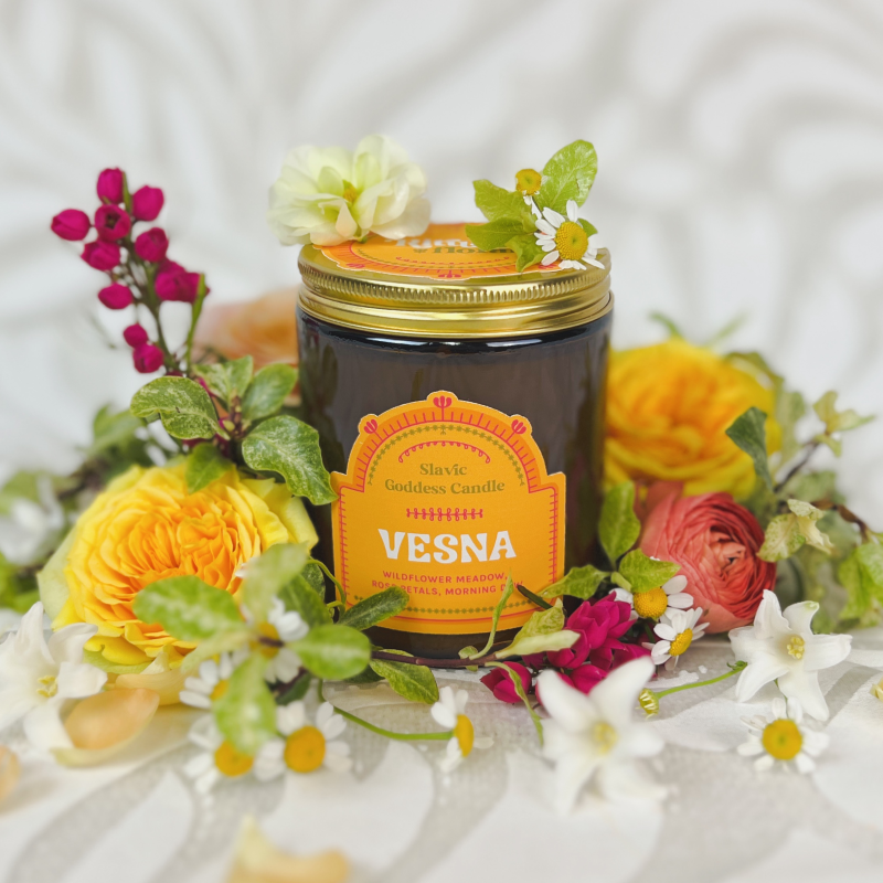 Vesna: Slavic Goddess Candle – Ritual Floral